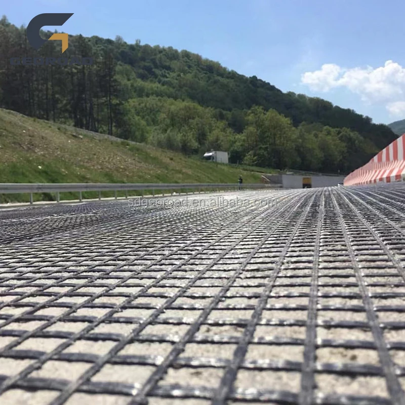 high tensile basalt fiber mesh geo grid fiberglass geogrid coated bitumen 100-100kN/m for sale