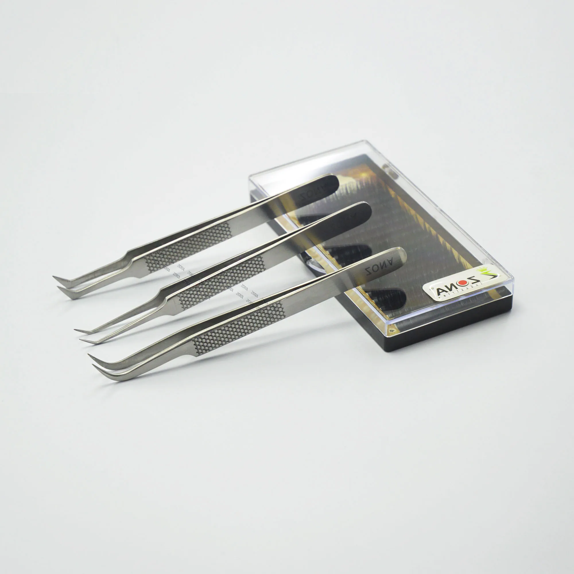 Soft Grip Angled Tweezers Premium Lash Tweezers High Quality Private Label Lash Tweezers For Volume Pick-up