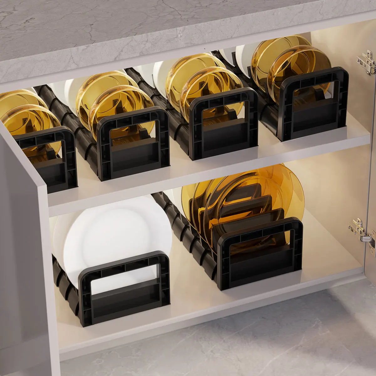 Kitchen Aluminum Sink Dish Drainer Rack and Plate Black Storage Holder