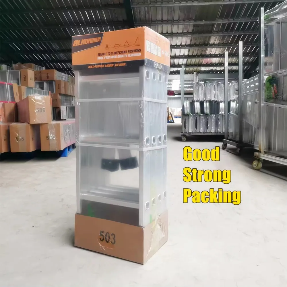 EN131 factory price multi-purpose escaleras plegables multifunctional aluminum foldable folding ladder 5.7m