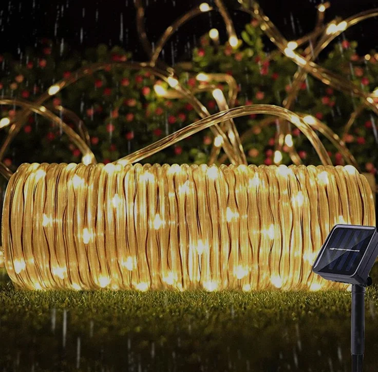 Kanlong outdoor holiday lighting waterproof solar rope light led Christmas decoration string lights