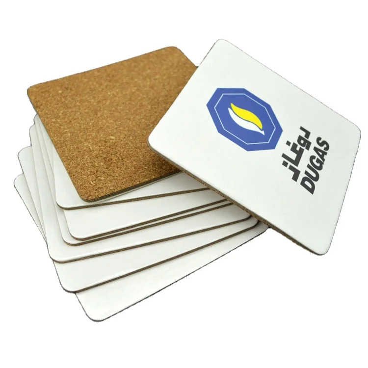 Wholesale Custom Logo Engravable Natural Round Square Luxury Walnut Blank Wood Cork Coaster For Drinks