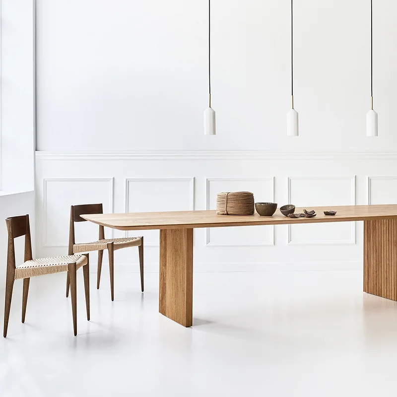 Hot Nordic modern solid wood dining table and chair combination simple modern dining furniture household dining table set