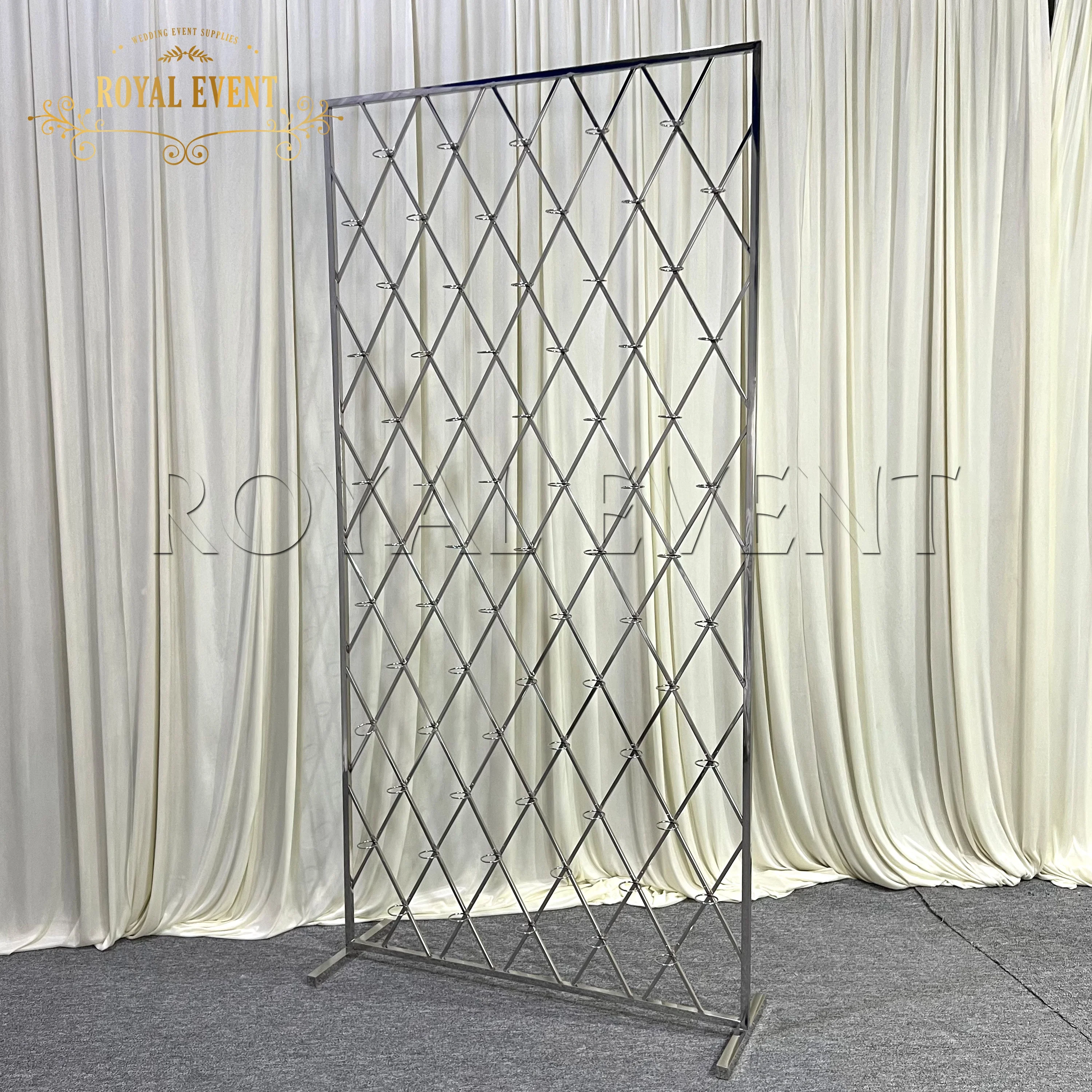 Wedding Stage Decoration Backdrop Gold Stainless Steel Candle Wall Backdrop For Party Event Supplies
