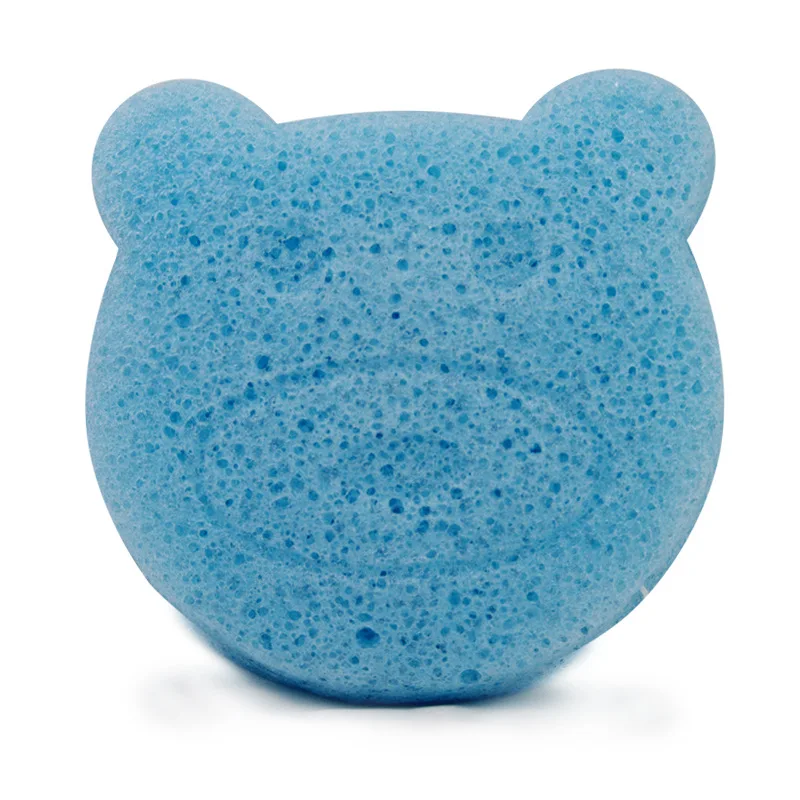 Natural Cute Shape Bear Head Konjac Sponges Baby bath sponge OEM/ODM