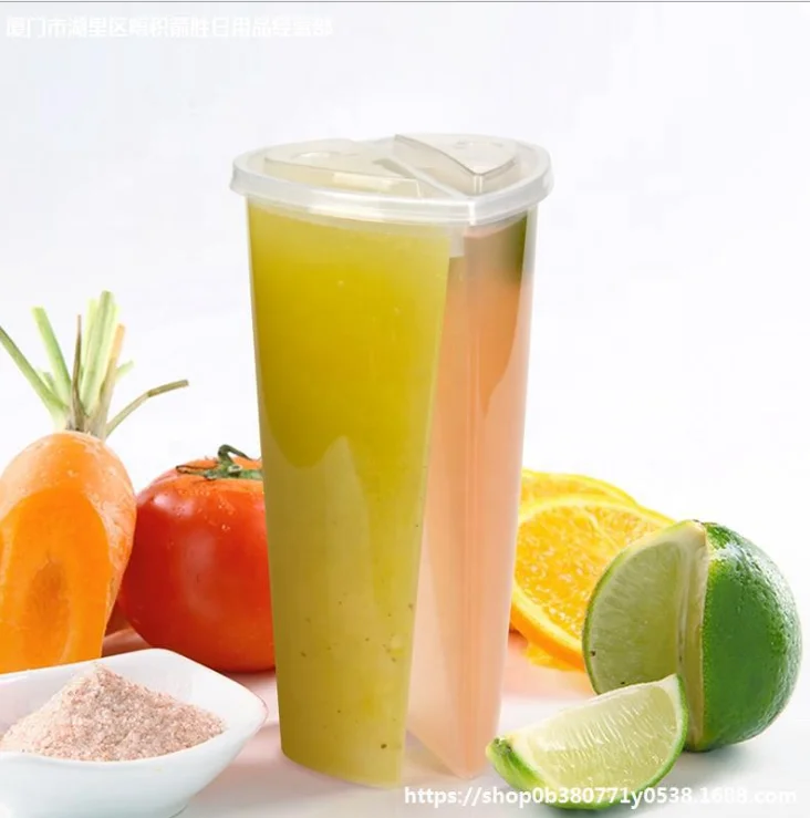  Пластиковые чашки в форме сердца двойная чашка для молока чая boba бесплатный