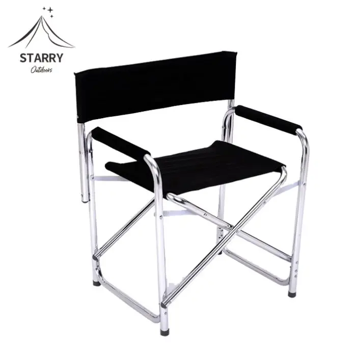 Camping Aluminum Directors Chair Portable Collapsible Metal Tall Folding Outdoor Beach Foldable Picnic Chair