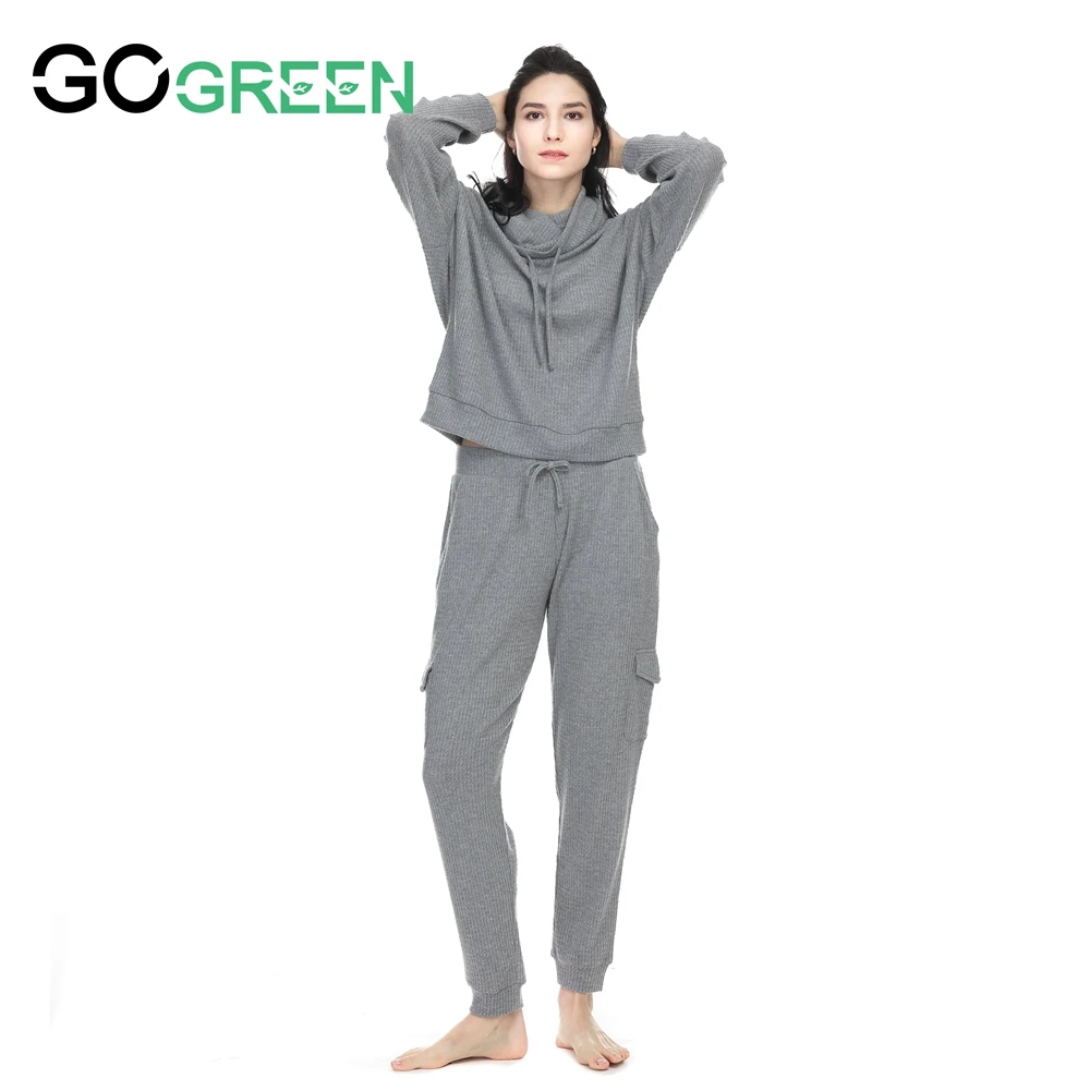 Multi Knitted Breathable Polyester Long Sleeve Romantic Sleepwear Set