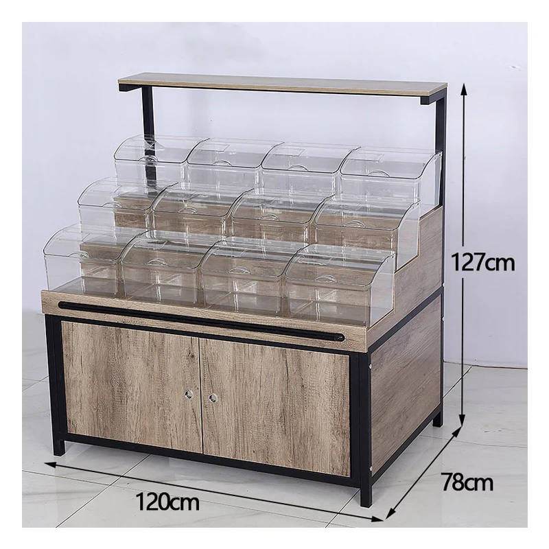 Meicheng Commercial Snack Display Candy Bulk Rack For Supermarket Nuts Displays Racks Grains Display Rack