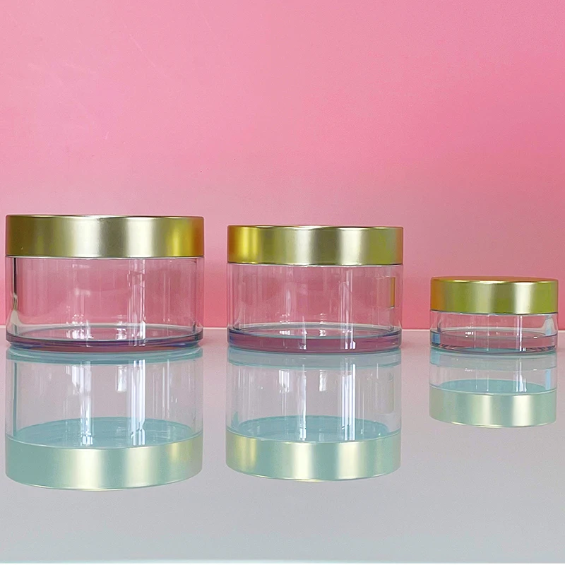 High quality Luxury 250ml Cosmetic container body butter Reusable PET Plastic Thick Wall Cosmetic Jar with lid