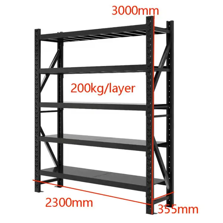 5 Layer 200kg Per Layer Shelf Steel Medium Duty Longspan Shelving Warehouse Stack Rack