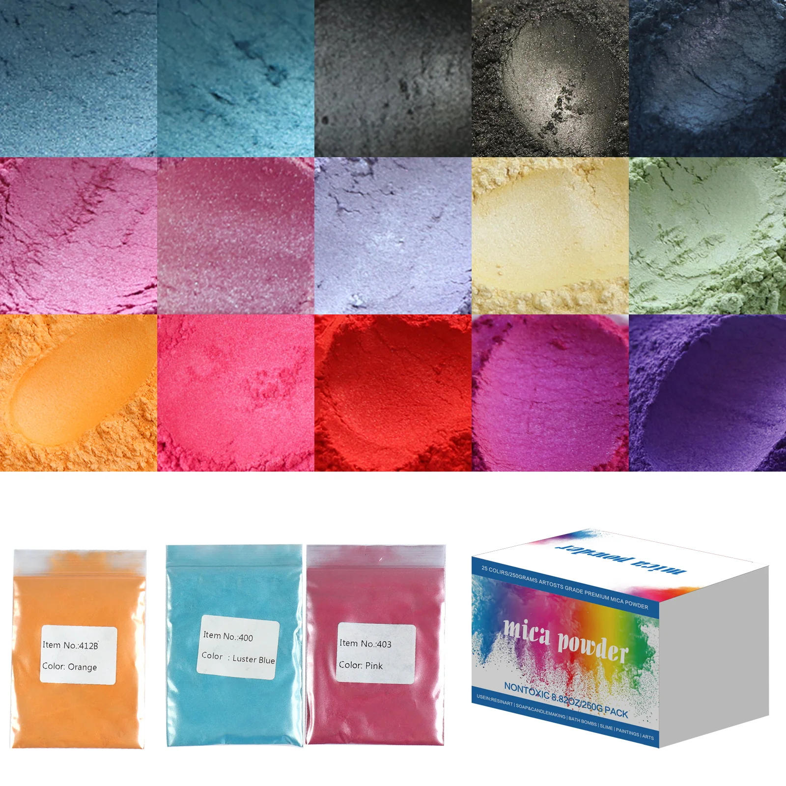 Hot Selling Shimmering Mica Powder Pearl Pigments  Cosmetic Mica Powder For Nail Polish