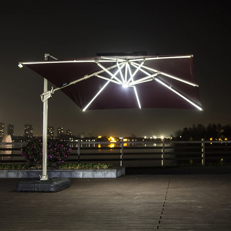 Glamping wholesale big umbrella outdoor parasol led cantilever garden umbrella outdoor parasols for restaurants