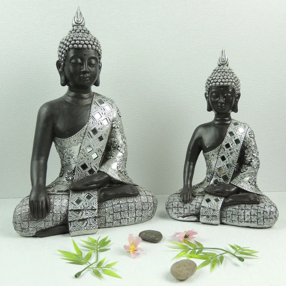 High quality religious handicraft thai buddha silver color painting
