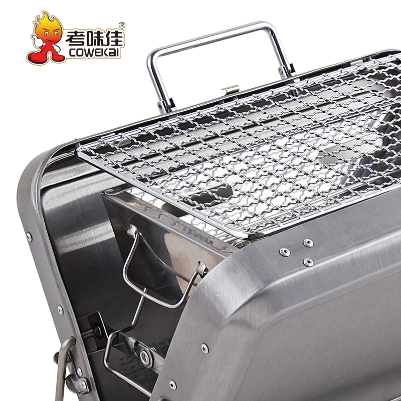 Commercial Outdoor Camping Korean Japanese Kebab Grill Portable Stainless Steel Charcoal BBQ Grill
