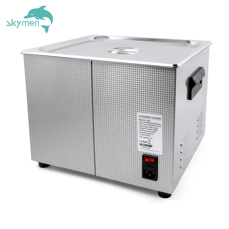 Skymen Benchtop Industrial Mechanical Heater Ultrasonic Cleaner 15L lab instrument and engine  part Cleaner