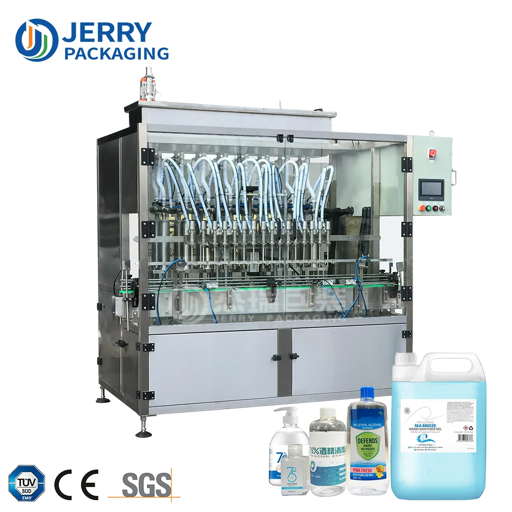 JERRYPACK JPF1000-16S 20-1000cc 16 Nozzles Electric Automatic Personal Care Liquid Piston Concentrate Filling Machine