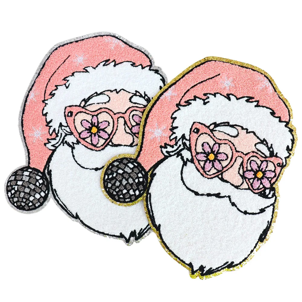 New design Custom Chenille hat patches Christmas snowman embroidered patches for garment hat