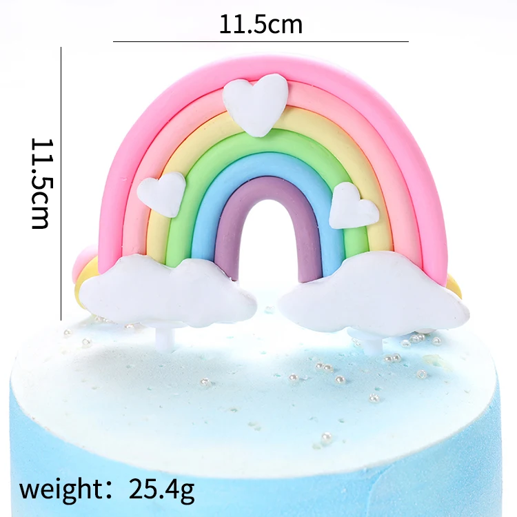 Colorful Rainbow for Happy Birthday Cake Topper Cake Decor Kids Funny Party Cupcake Supplies