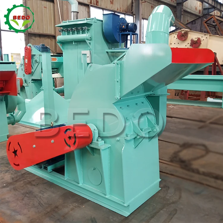 Hammer Mill Machine Drum Chipper Grinding Crusher Machine Wood Sawdust Conveyor Belt Wood Chip Crusher