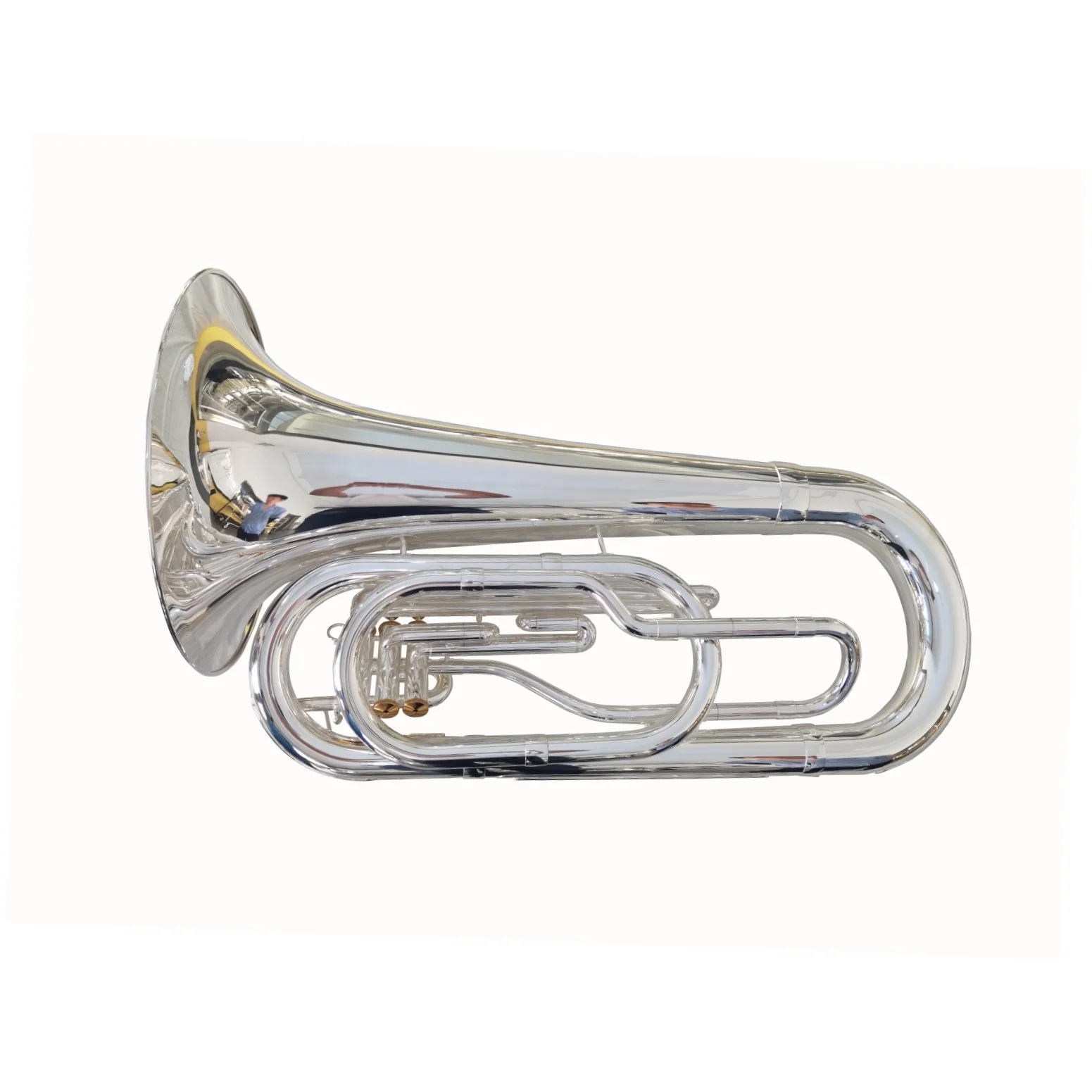 Традиционный 3-х вентильные Bb через плечо Серебро Маршевый туба