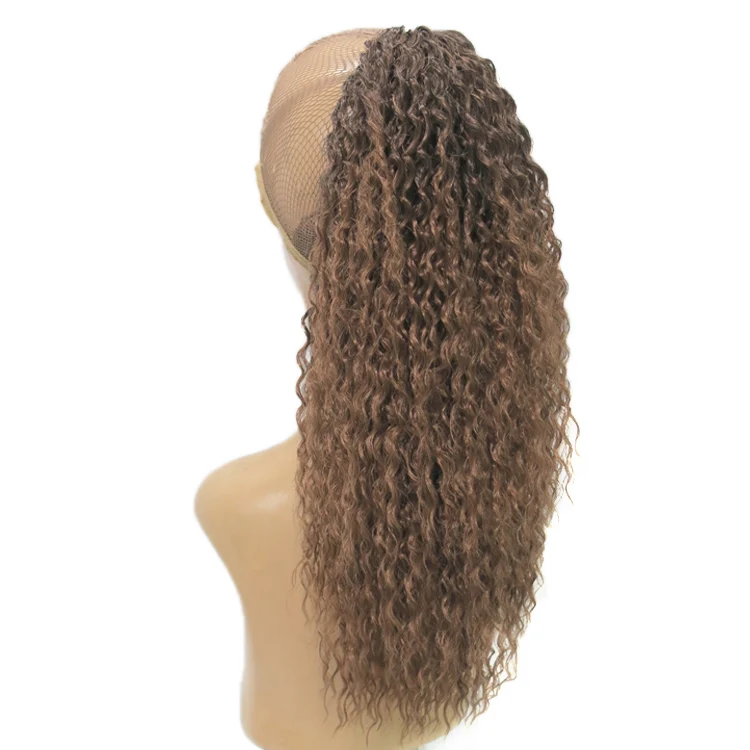 Novelties High Quality Materials Synthetic Kinky Black Women Jerry Curl Hair Extension Clip Jaw Claw Ponytail