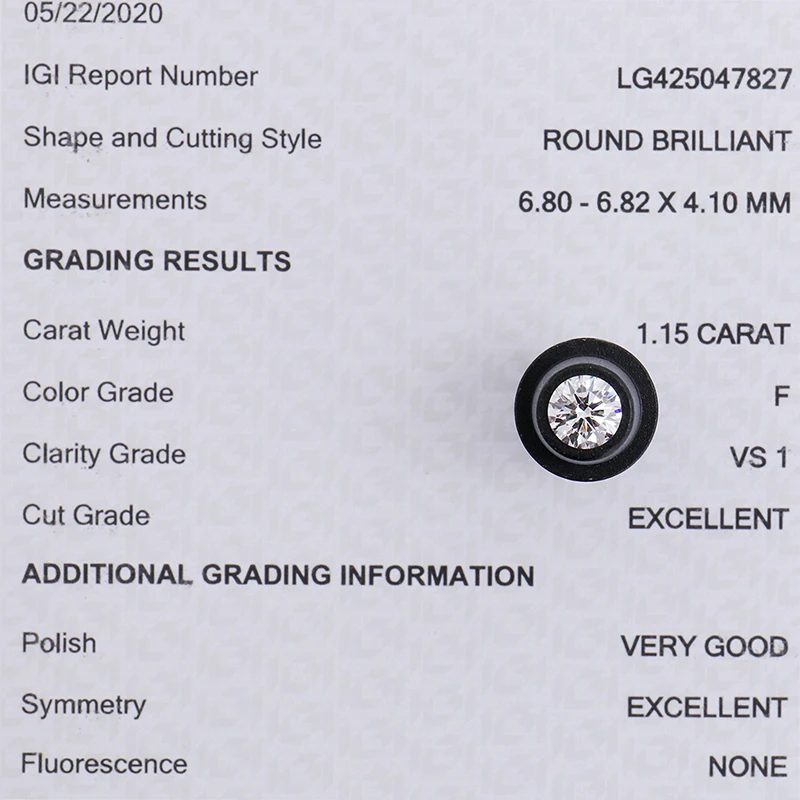 Круглый Алмаз для изготовления ювелирных изделий, CVD 4.03CT F VS1