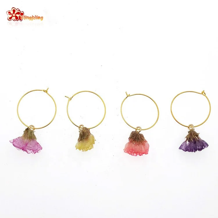 Professional Manufacturer Flower Jewelry Chinese forget me not resin flower charms Necklaces Pendant