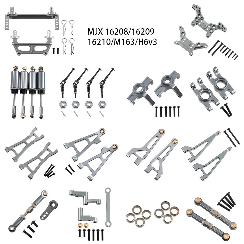High Performance Metal Multi Type Upgrade All Kinds Kit For MJX 1/16 RC Car 16208 16209 16210 H6V3 M163 Spare Parts