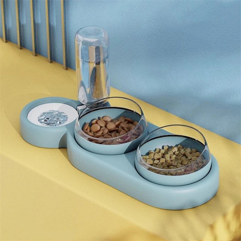Cat feeder Pet Double Bowls Food Water Feeder Container Dispenser for Dogs Cats Drinking Pet Products Cat Accessories