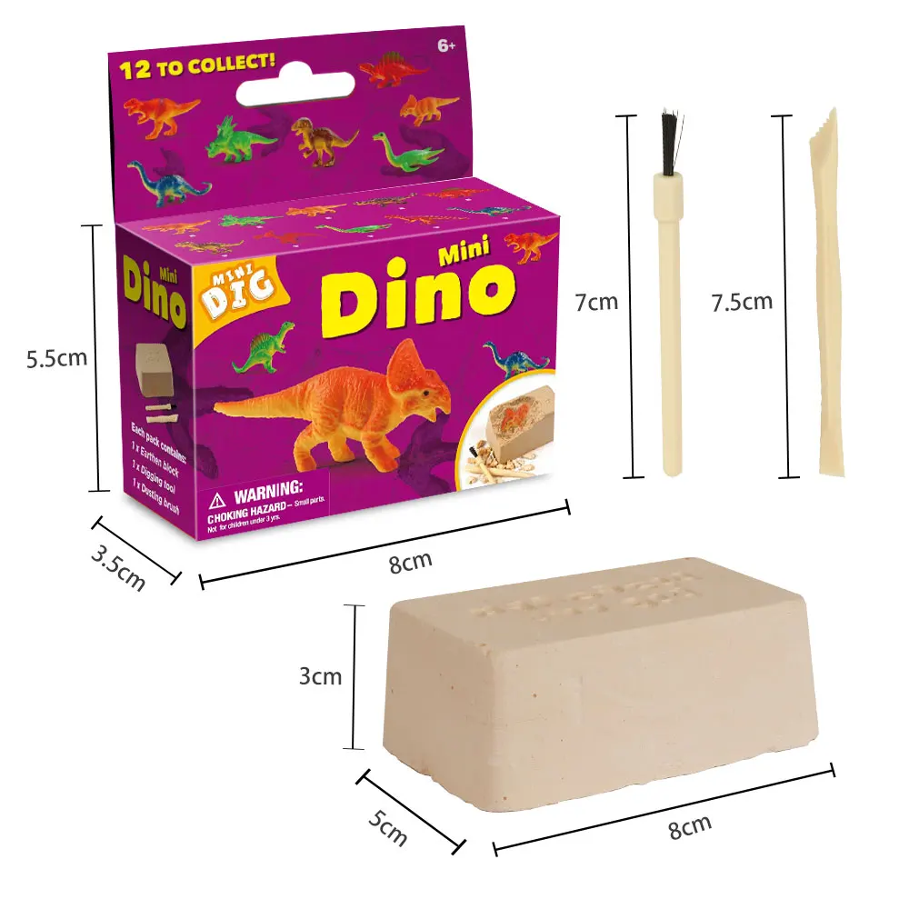 Hot Sell Dinosaur Fossil Bones Excavation Dig DIY Preschool Learning Educational STEM Science Kit Toy for Kids