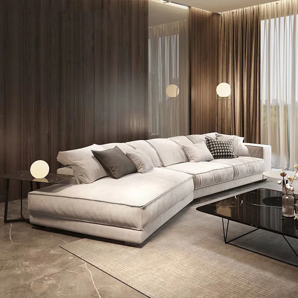 Modern Light Luxury Modular Fabric Sofa Italian Living Room Furniture Creative Velvet Sofa Set