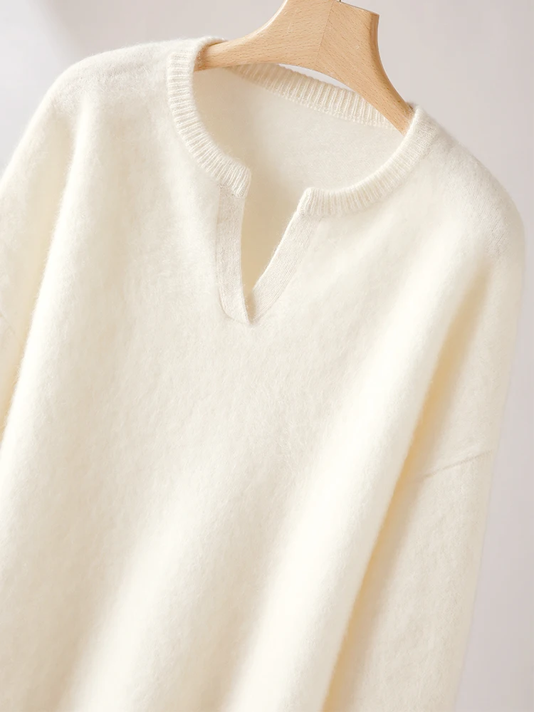 Женский кашемировый свитер на заказ весенний белый и простой вязаный оптовая цена