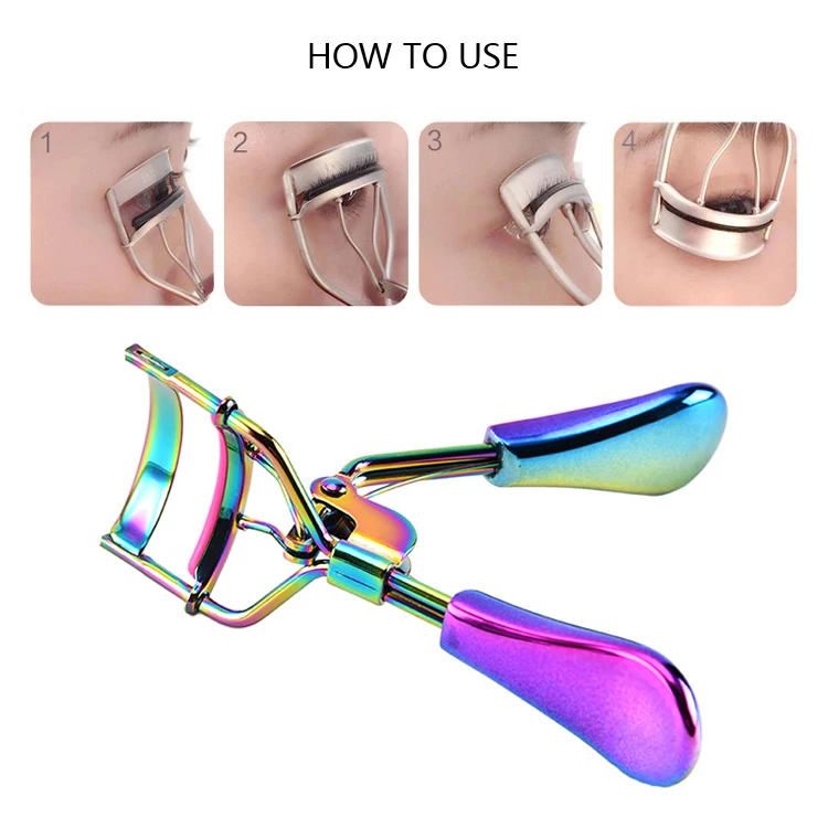Professional Spring Loaded No Pinching & Long Lasting Natural Lash Curl/ Eyelash Curler Stainless Steel Colorful Private Label