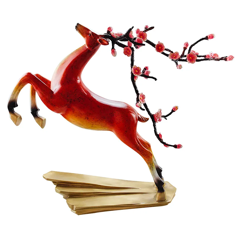 Manufacture brass sika deer Christmas modern home decor handicraft metal ornaments art table top decoration