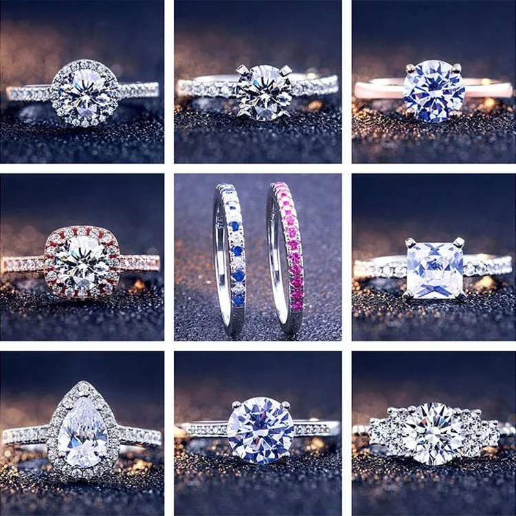  Anillos de compromiso плата 925 joyeria с украшением в виде кристаллов обручальное кольцо Стерлинговое Серебро Циркон