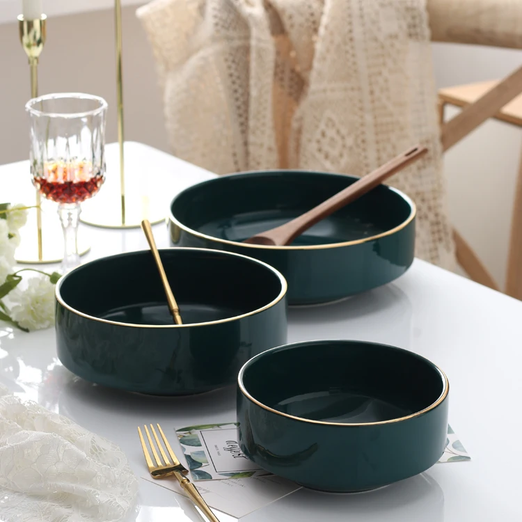 
Christmas Home Decor Creative kitchen peacock green dishes plates ceramic set 