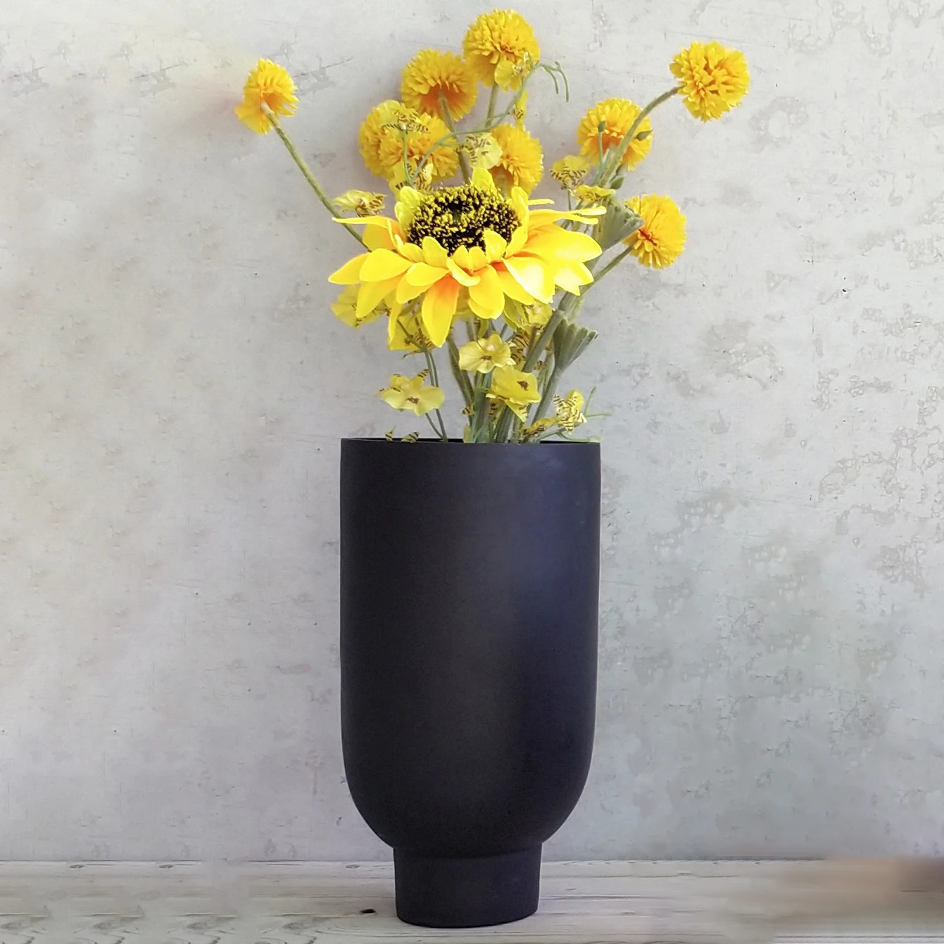 Оптовая продажа украшение дома Настольная ваза для цветов современный скандинавский Свадебный декор черная матовая полимерная