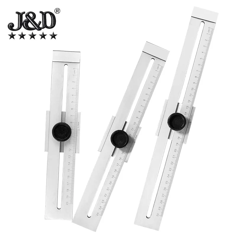 Scribe square ruler 0-200-250-300mm carbon steel ruler leather design carpentry measurement scribe steel ruler scale fine markin