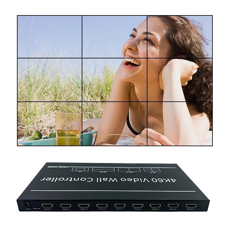 Hot Selling RS232 Remote Control 4K 8K TV 4K 3x3 HDMI Video Wall Controller