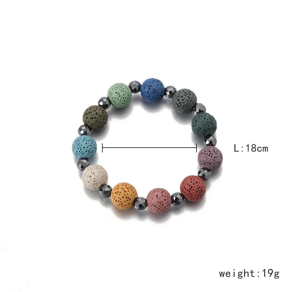 Essential Oil Aroma Diffuser Jewelry DIY Natural Lava Stone Bead Bracelet Wholesale Diffuser Colorful Bead Bracelet