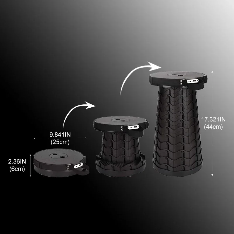 Adjustable portable telescopic stool with USB mobile charger