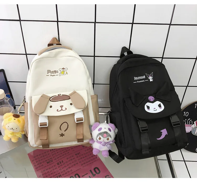 Мл на заказ Новый мультяшный мешок kawaii аниме Kuromi Cinnamoroll My Melody Большой Емкости нейлоновый студенческий подарок школьный рюкзак