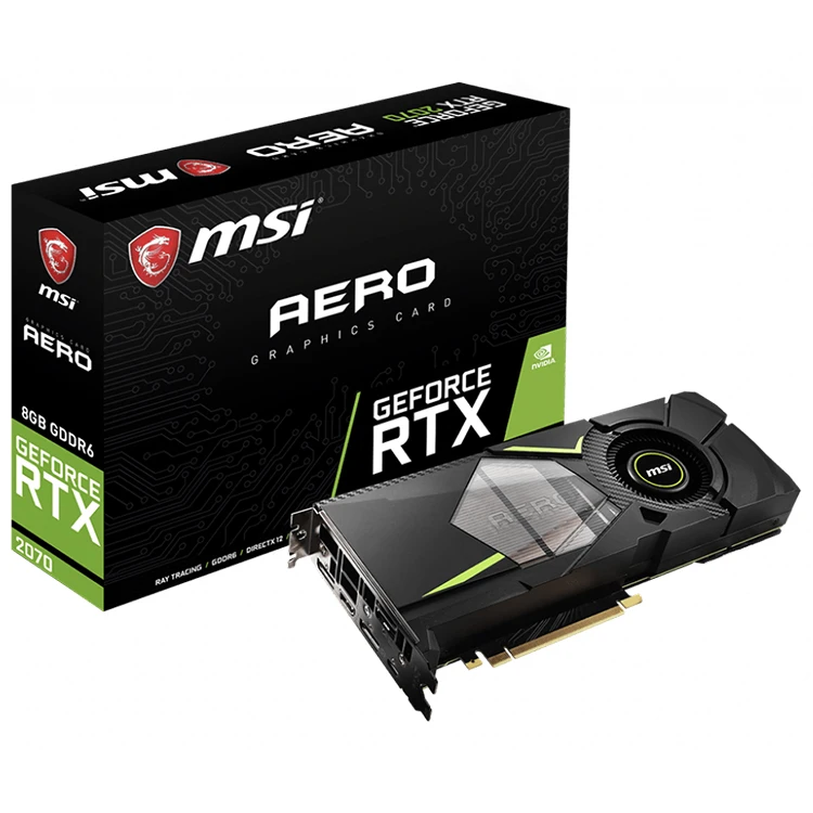 MSI NVIDIA GeForce RTX 2070 AERO 8G Graphics Card with 8GB GDDR6 256-bit Memory Support NVLink (SLI-Ready) 2-way
