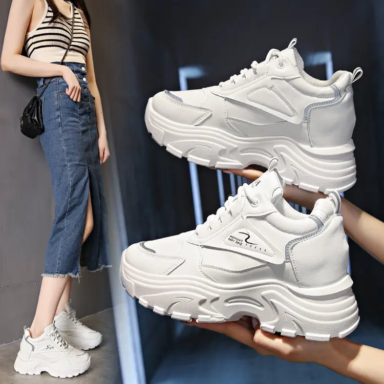 Autumn 2023 New Korean Style Sports Casual Shoes Trendy Thick Sole Increased Single-layer Shoes Torre Shoes for Women