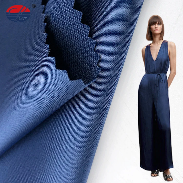 high quality 180D CEY imitation acetate lining elastic fabric acetate acid stretch silk satin polyester fabric for dress