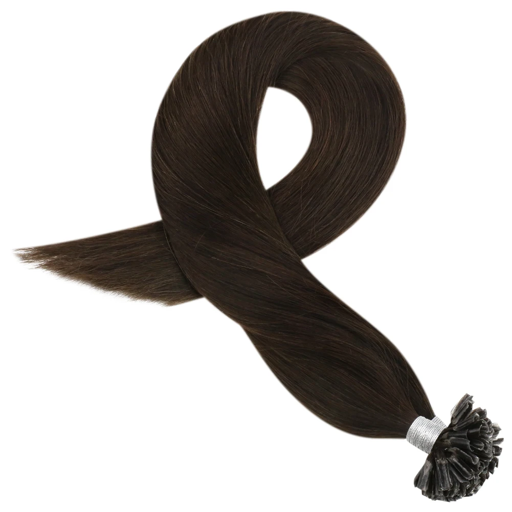Full Shine U Tip Hair Extension Wholesale Vendor #2 Darkest Brown Utip Keratin Hair Extension