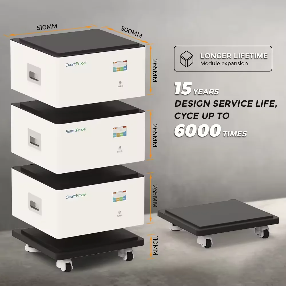 Touch LCD Stackable  Energy Storage Easy Install Standby Lifepo4 Cells 5kwh 10Kwh 15Kwh 200A BMS Lithium Ion Battery