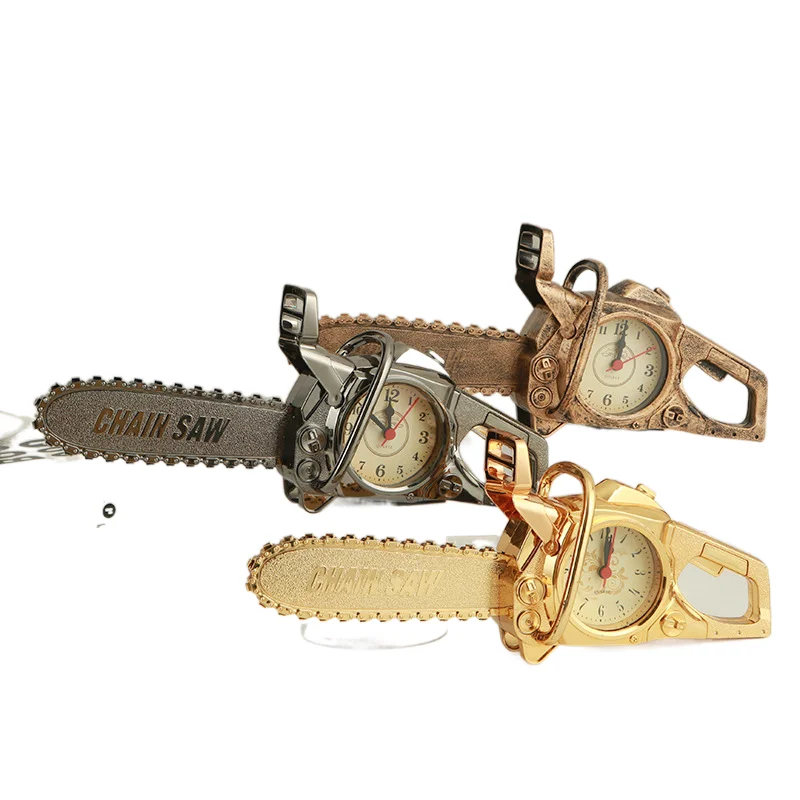 Personalized chainsaw-shaped alarm clock children student gifts domestic ornaments desk clock