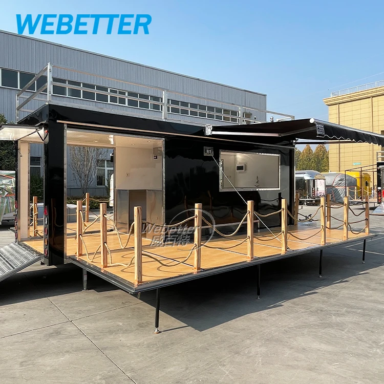 WEBETTER Customized Mobile Double Decker Food Truck With Full Kitchen Outdoor 2 Story Cocktail Bar Food Trailer